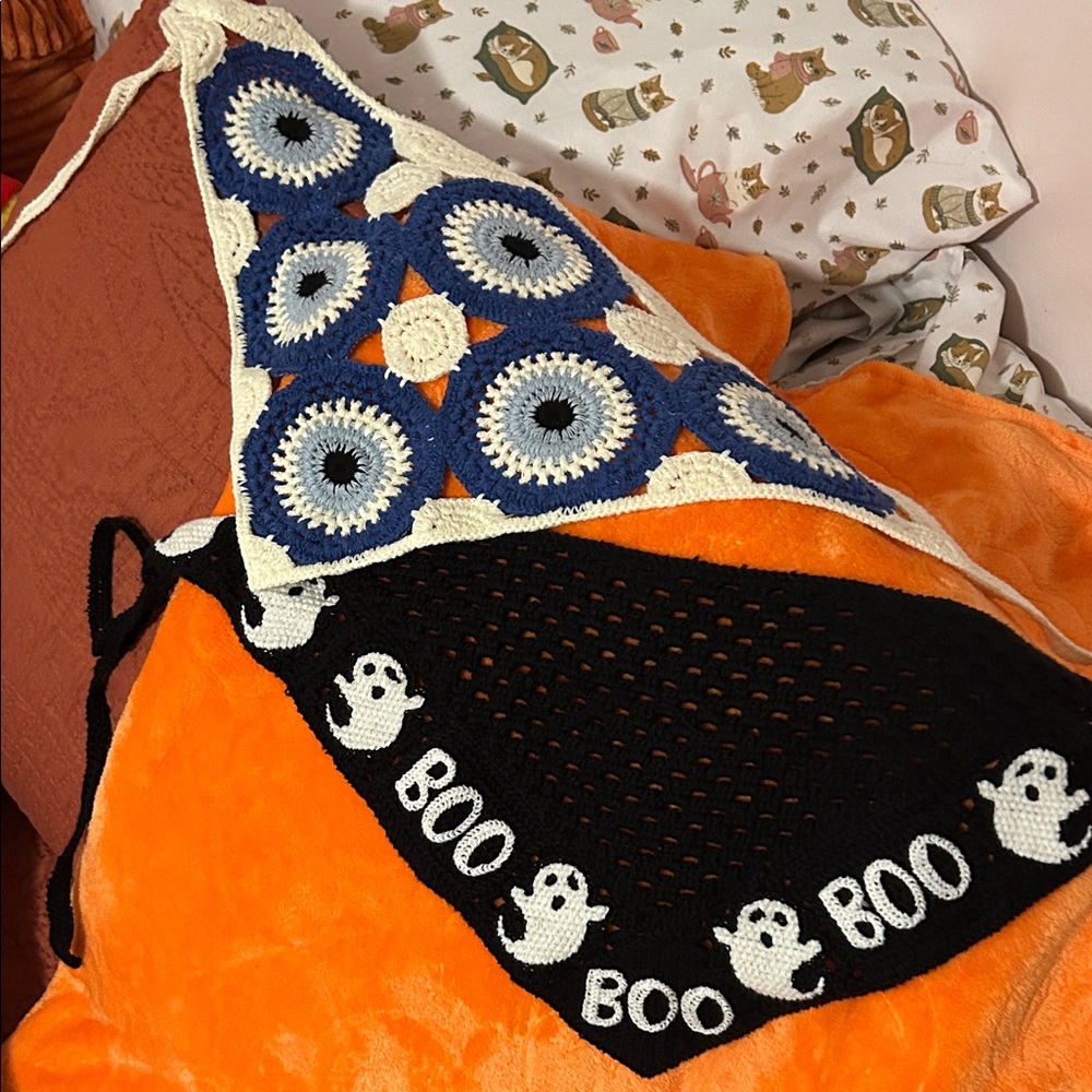 Halloween Crochet Hair Accesories with Ghosts